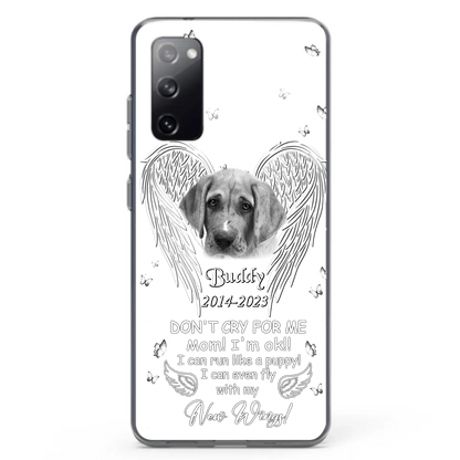 Custom Personalized Memorial Photo Phone Case - Memorial Gift Idea for Christmas - Don't Cry For Me Mom/Dad - Case For iPhone/Samsung
