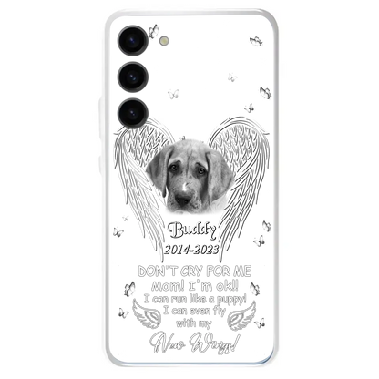 Custom Personalized Memorial Photo Phone Case - Memorial Gift Idea for Christmas - Don't Cry For Me Mom/Dad - Case For iPhone/Samsung