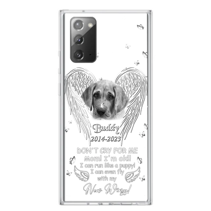 Custom Personalized Memorial Photo Phone Case - Memorial Gift Idea for Christmas - Don't Cry For Me Mom/Dad - Case For iPhone/Samsung