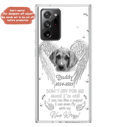 Custom Personalized Memorial Photo Phone Case - Memorial Gift Idea for Christmas - Don't Cry For Me Mom/Dad - Case For iPhone/Samsung