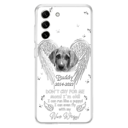 Custom Personalized Memorial Photo Phone Case - Memorial Gift Idea for Christmas - Don't Cry For Me Mom/Dad - Case For iPhone/Samsung