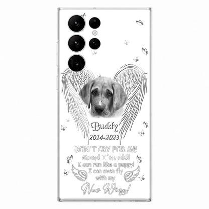 Custom Personalized Memorial Photo Phone Case - Memorial Gift Idea for Christmas - Don't Cry For Me Mom/Dad - Case For iPhone/Samsung