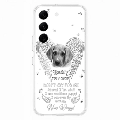 Custom Personalized Memorial Photo Phone Case - Memorial Gift Idea for Christmas - Don't Cry For Me Mom/Dad - Case For iPhone/Samsung