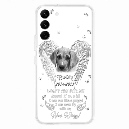 Custom Personalized Memorial Photo Phone Case - Memorial Gift Idea for Christmas - Don't Cry For Me Mom/Dad - Case For iPhone/Samsung