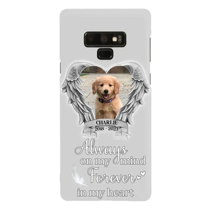 Personalized Memorial Phone Case - Upload Photo - Memorial Gift Idea For Pet Lover - Always On My Mind Forever In My Heart - Case For iPhone/Samsung