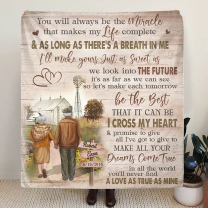 Personalized Couple Quilt & Fleece Throw Blanket - Gift Idea For Couple/Husband & Wife - You Will Always Be The Miracle