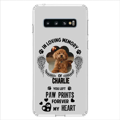 Personalized Memorial Phone Case - Upload Photo - Memorial Gift Idea For Pet Lover - You Left Paw Prints Forever On My Heart - Case For iPhone/Samsung