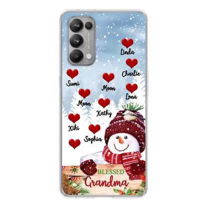 Personalized Snowman Grandma Phone Case - Christmas Gift Idea For Grandma - Up to 10 Kids - Case For Oppo/Xiaomi/Huawei - Blessed Grandma