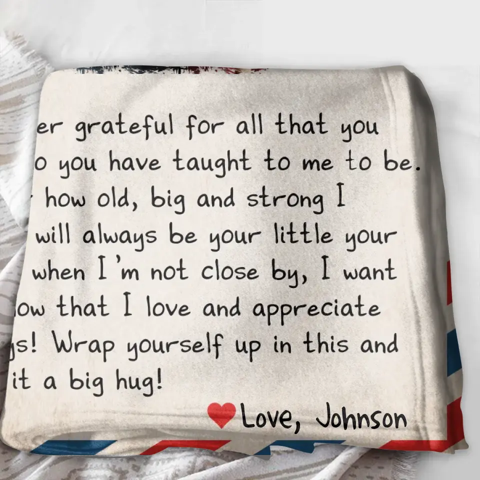 Personalized Mom & Son Photo Quilt/Fleece Throw Blanket - Gift Idea For Mom - Upload Photo - I Am Forever Grateful