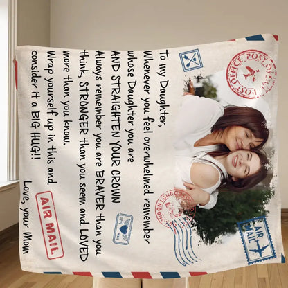 Personalized Mom & Daughter Photo Quilt/Fleece Throw Blanket - Gift Idea For Mom - Upload Photo - Whenever You Feel Overwhelmed
