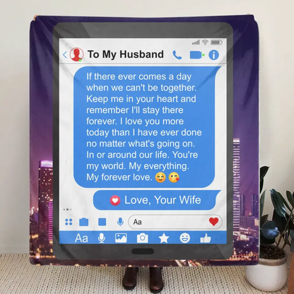 Personalized To My Husband Fleece Throw Blanket & Quilt - Gift Idea For Husband - You're My World