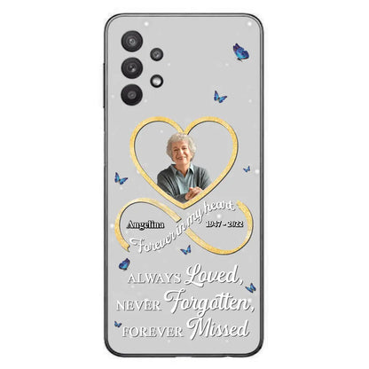 Custom Personalized Memorial Wing Heart Phone Case - Memorial Gift Idea For Family - Case For iPhone/Samsung - Always Loved Never Forgotten Forever Missed