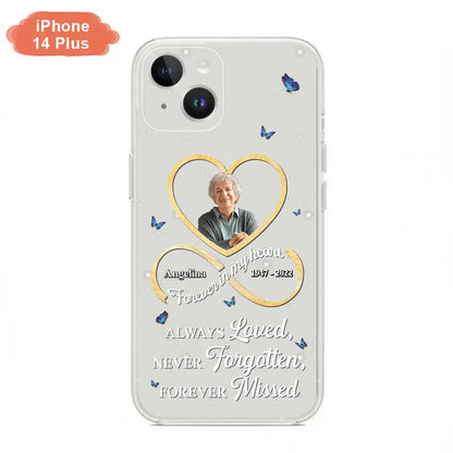 Custom Personalized Memorial Wing Heart Phone Case - Memorial Gift Idea For Family - Case For iPhone/Samsung - Always Loved Never Forgotten Forever Missed