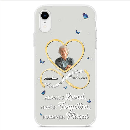 Custom Personalized Memorial Wing Heart Phone Case - Memorial Gift Idea For Family - Case For iPhone/Samsung - Always Loved Never Forgotten Forever Missed