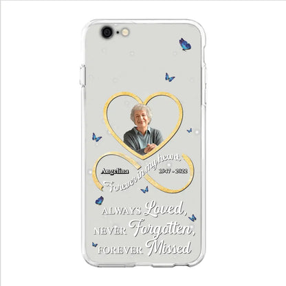 Custom Personalized Memorial Wing Heart Phone Case - Memorial Gift Idea For Family - Case For iPhone/Samsung - Always Loved Never Forgotten Forever Missed