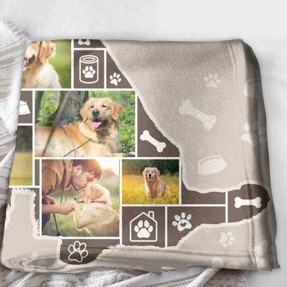 Personalized Dog Photo Fleece Throw Blanket & Quilt - Upload Photo - Gift Idea for Dog Lovers