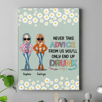 Custom Personalized Best Friends Canvas - Gift Idea For Friends - Up To 5 Friends