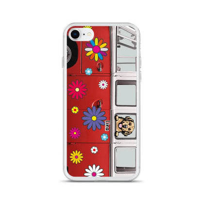 Personalized Campervan Hippie And Pet Phone Case - Up to 3 Pets - Gift Idea For Dog/Cat Lover - Case For iPhone And Samsung