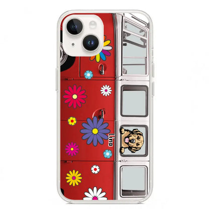 Personalized Campervan Hippie And Pet Phone Case - Up to 3 Pets - Gift Idea For Dog/Cat Lover - Case For iPhone And Samsung