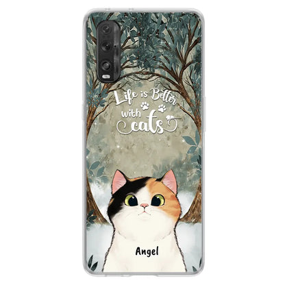 Personalized Cat Phone Case - Up to 6 Cats - Best Gift For Cat Lover - Life Is Better With Cats - Phone Case For  Xiaomi, Oppo And Huawei