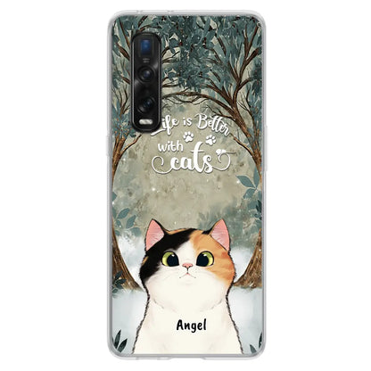 Personalized Cat Phone Case - Up to 6 Cats - Best Gift For Cat Lover - Life Is Better With Cats - Phone Case For  Xiaomi, Oppo And Huawei