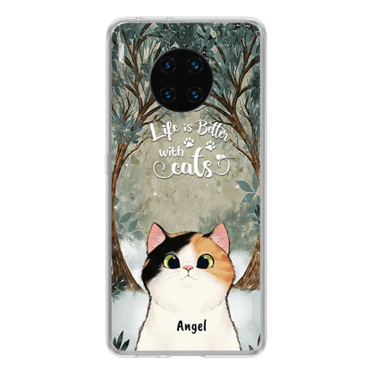 Personalized Cat Phone Case - Up to 6 Cats - Best Gift For Cat Lover - Life Is Better With Cats - Phone Case For  Xiaomi, Oppo And Huawei
