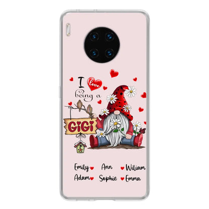 Personalized Grandma Phone Case - I Love Being Grandma - R5OIKQ - Red - Case For iPhone And Samsung