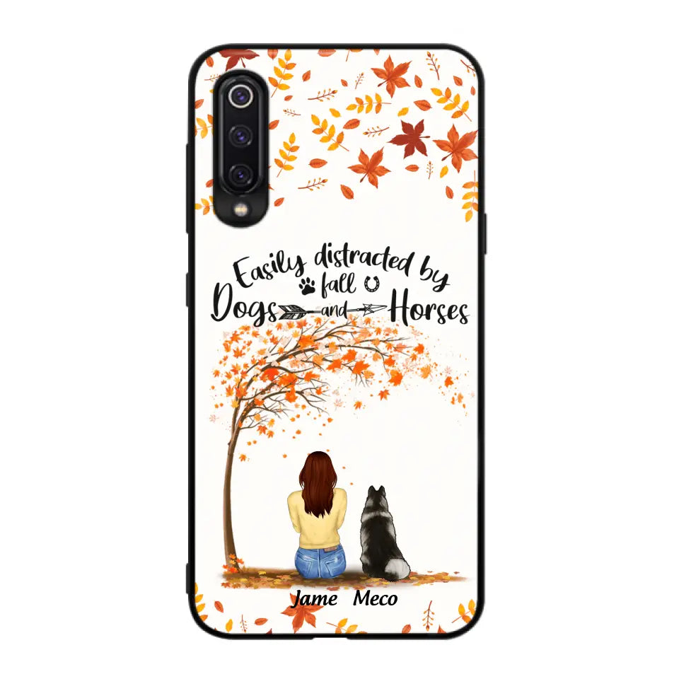 Personalized Horse Dog Mom In Autumn Phone Case - Up to 3 Horses/Dogs - Case For Xiaomi, Oppo And Huawei