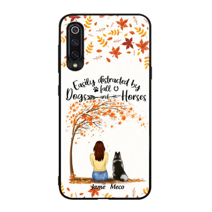 Personalized Horse Dog Mom In Autumn Phone Case - Up to 3 Horses/Dogs - Case For Xiaomi, Oppo And Huawei
