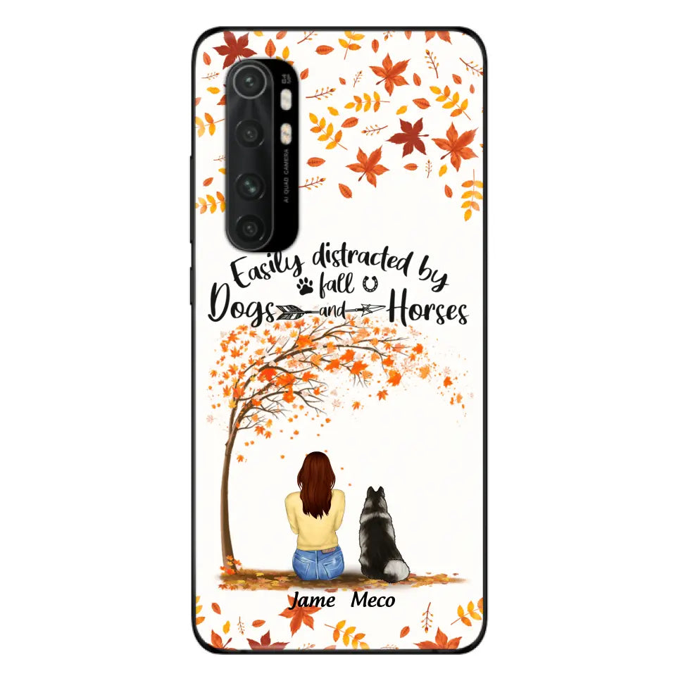 Personalized Horse Dog Mom In Autumn Phone Case - Up to 3 Horses/Dogs - Case For Xiaomi, Oppo And Huawei