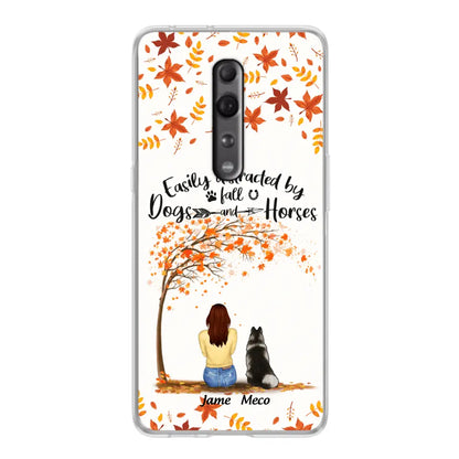 Personalized Horse Dog Mom In Autumn Phone Case - Up to 3 Horses/Dogs - Case For Xiaomi, Oppo And Huawei