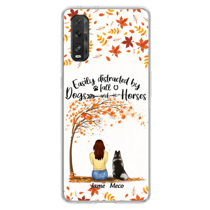 Personalized Horse Dog Mom In Autumn Phone Case - Up to 3 Horses/Dogs - Case For Xiaomi, Oppo And Huawei