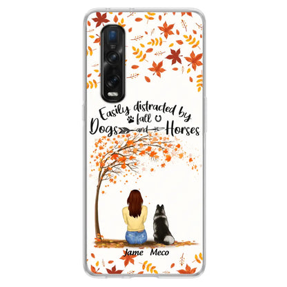 Personalized Horse Dog Mom In Autumn Phone Case - Up to 3 Horses/Dogs - Case For Xiaomi, Oppo And Huawei