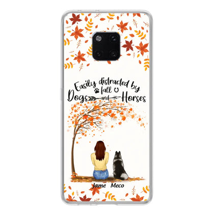 Personalized Horse Dog Mom In Autumn Phone Case - Up to 3 Horses/Dogs - Case For Xiaomi, Oppo And Huawei