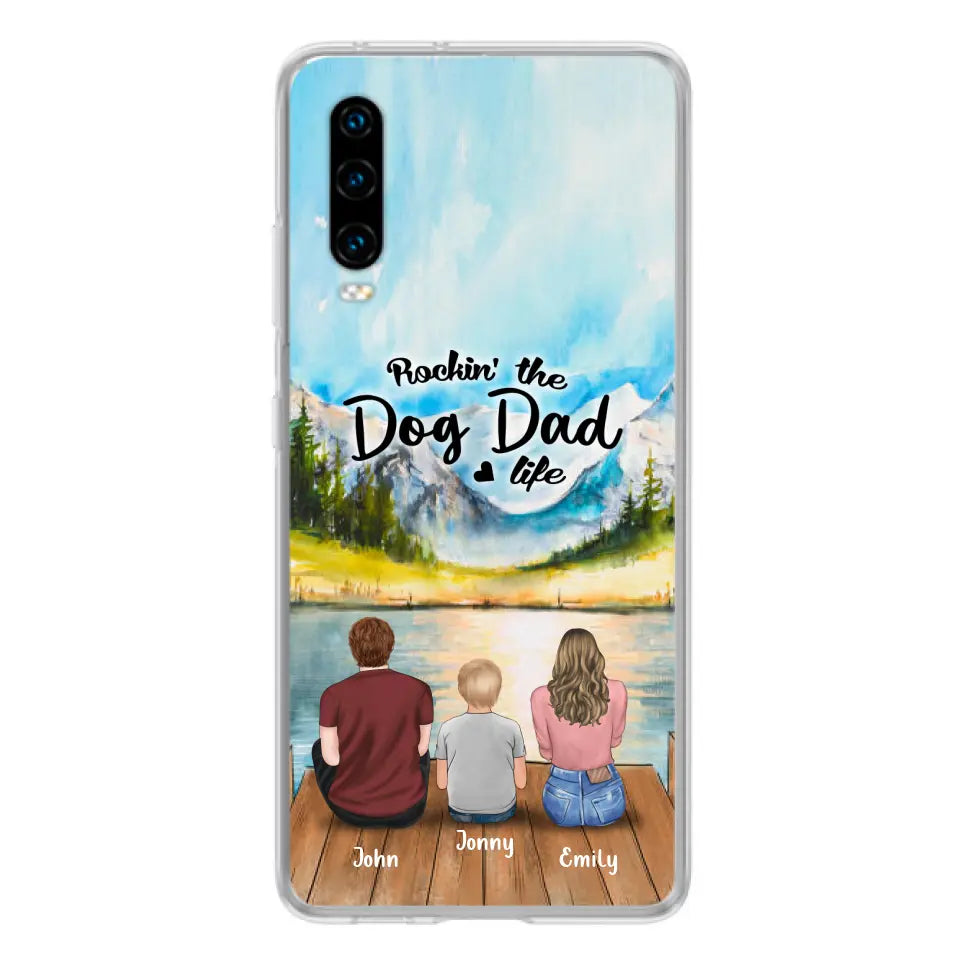 Personalized Parents Pet Phone Case - Parents With 1 Kid And Up to 2 Pets - Case For Xiaomi, Oppo And Huawei