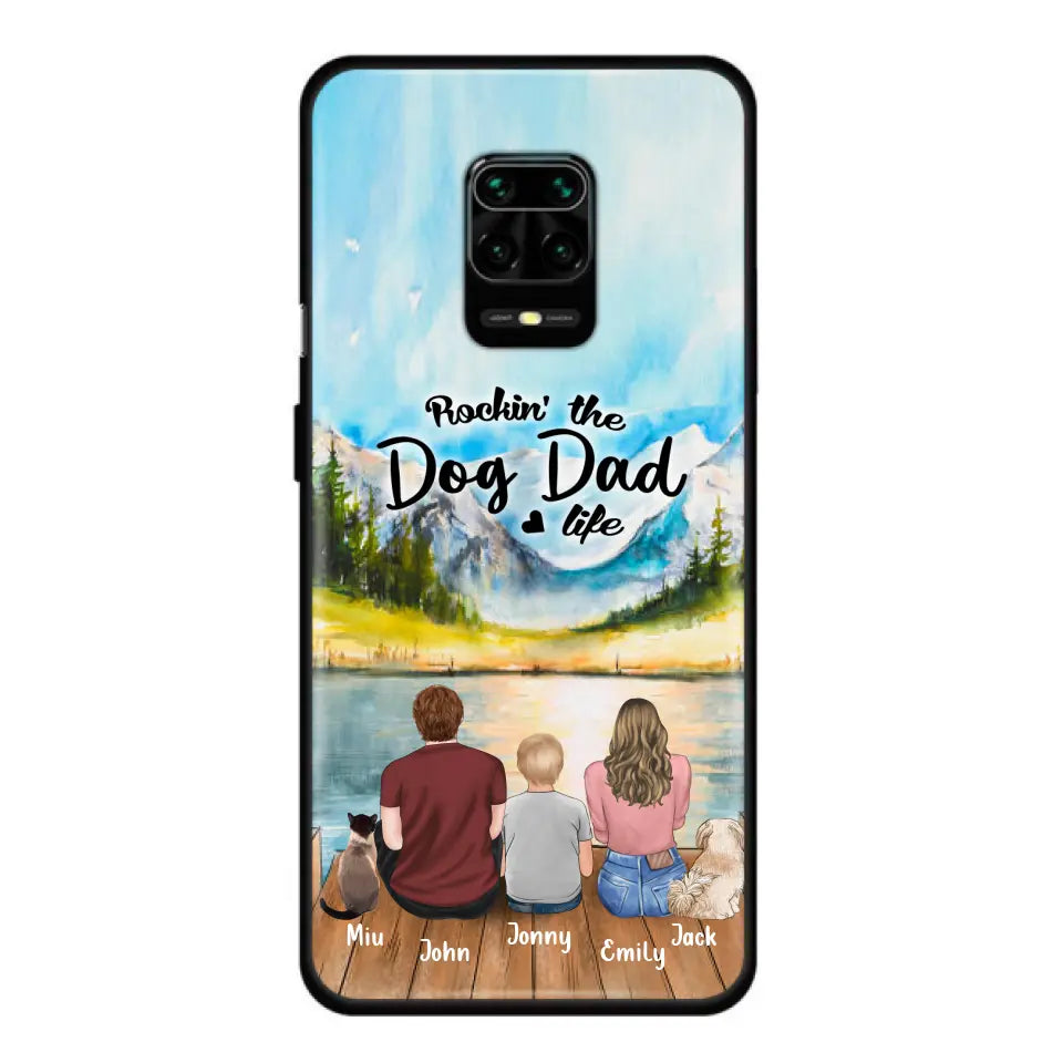 Personalized Pet Couple Phone Case - Parent With 1 Kid And 2 Pets - Case For Xiaomi, Oppo And Huawei