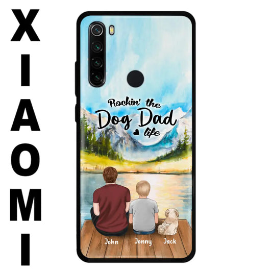 Personalized Dog Mom/Dog Dad Phone Case - Single Mom/Single Dad with 1 Kid and 1 Pet - Rockin' The Dog Dad Life
