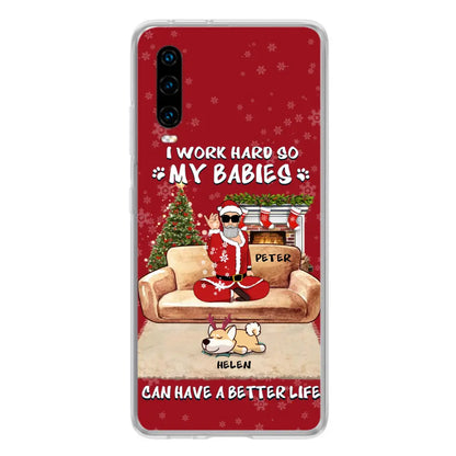 Personalized Christmas Pet Dad Phone Case - Man With Up to 4 Pets - Gift For Cat/ Dog Lover - Case For Xiaomi, Oppo And Huawei