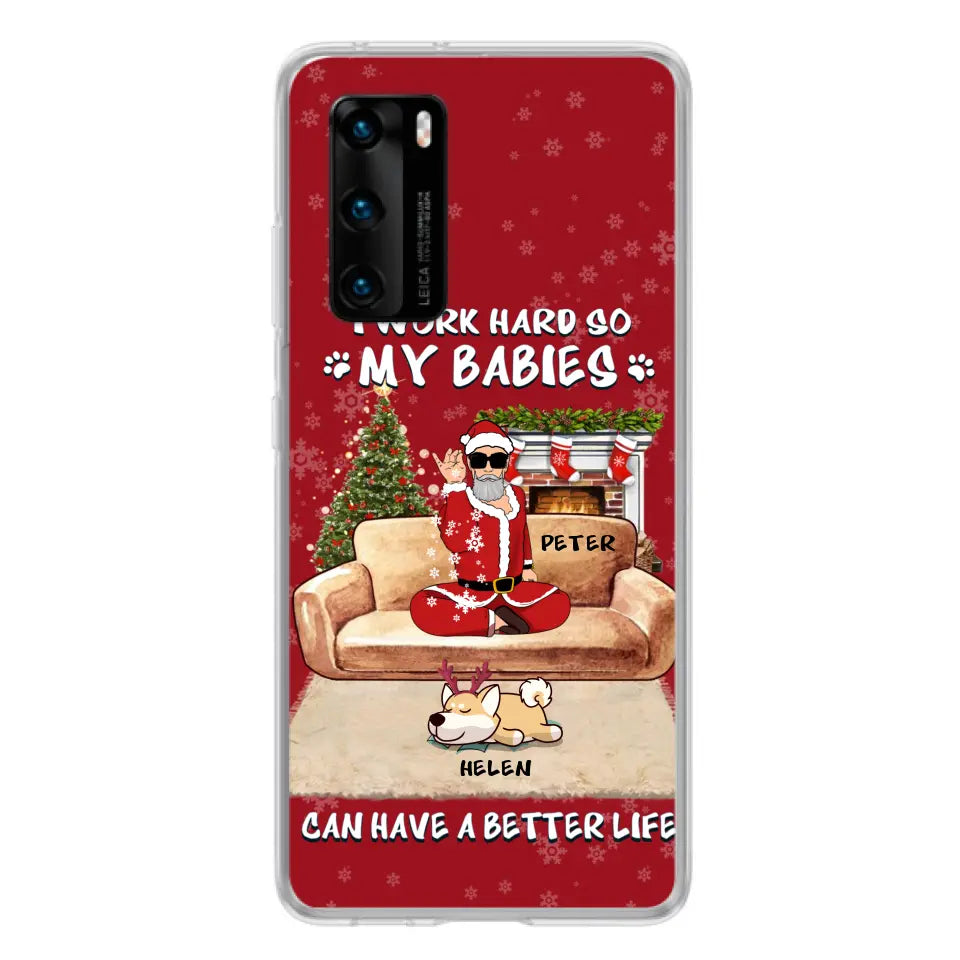 Personalized Christmas Pet Dad Phone Case - Man With Up to 4 Pets - Gift For Cat/ Dog Lover - Case For Xiaomi, Oppo And Huawei