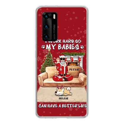 Personalized Christmas Pet Dad Phone Case - Man With Up to 4 Pets - Gift For Cat/ Dog Lover - Case For Xiaomi, Oppo And Huawei