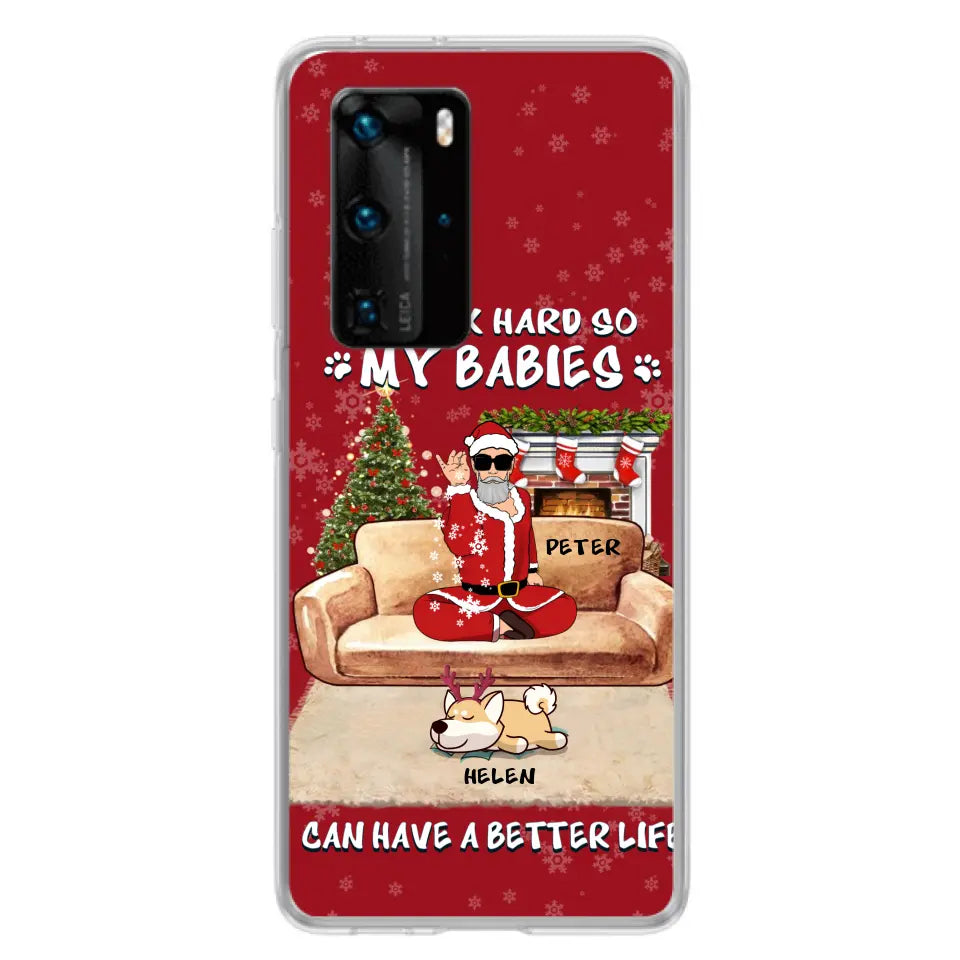 Personalized Christmas Pet Dad Phone Case - Man With Up to 4 Pets - Gift For Cat/ Dog Lover - Case For Xiaomi, Oppo And Huawei