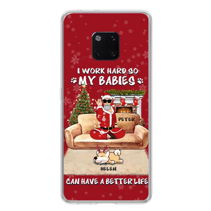 Personalized Christmas Pet Dad Phone Case - Man With Up to 4 Pets - Gift For Cat/ Dog Lover - Case For Xiaomi, Oppo And Huawei