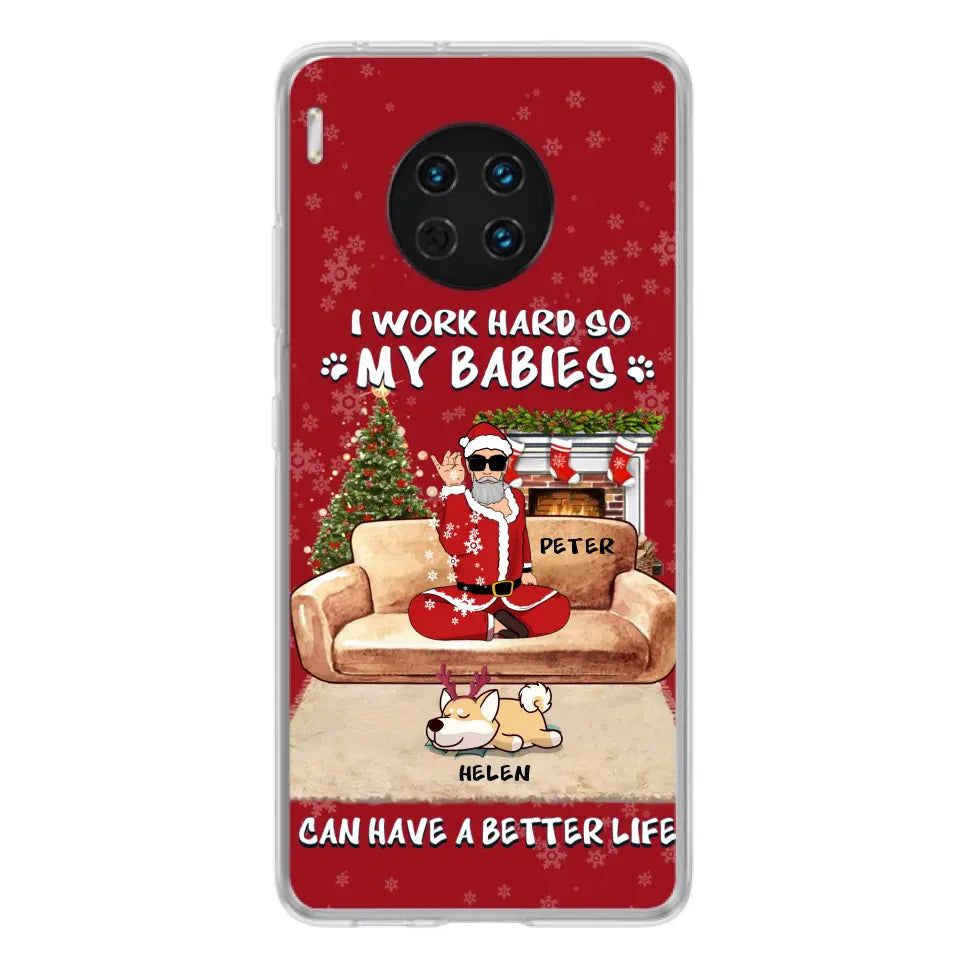 Personalized Christmas Pet Dad Phone Case - Man With Up to 4 Pets - Gift For Cat/ Dog Lover - Case For Xiaomi, Oppo And Huawei