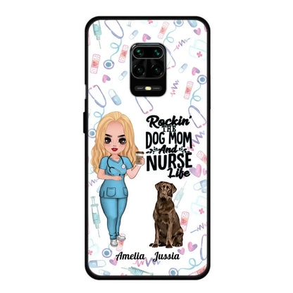 Personalized Nurse Dog Mom Phone Case - Up to 5 Dogs - Gift Idea For Dog Lover - Rockin' The Dog Mom And Nurse Life - Case For Xiaomi, Oppo And Huawei