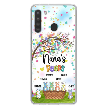 Custom Personalized Nana's Peeps Phone Case- Gift Idea For Easter Day - Upto 6 Bunnies - Nana's Peeps - Cases For iPhone & Samsung