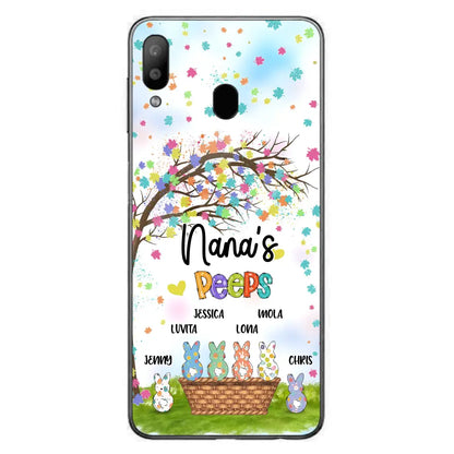 Custom Personalized Nana's Peeps Phone Case- Gift Idea For Easter Day - Upto 6 Bunnies - Nana's Peeps - Cases For iPhone & Samsung
