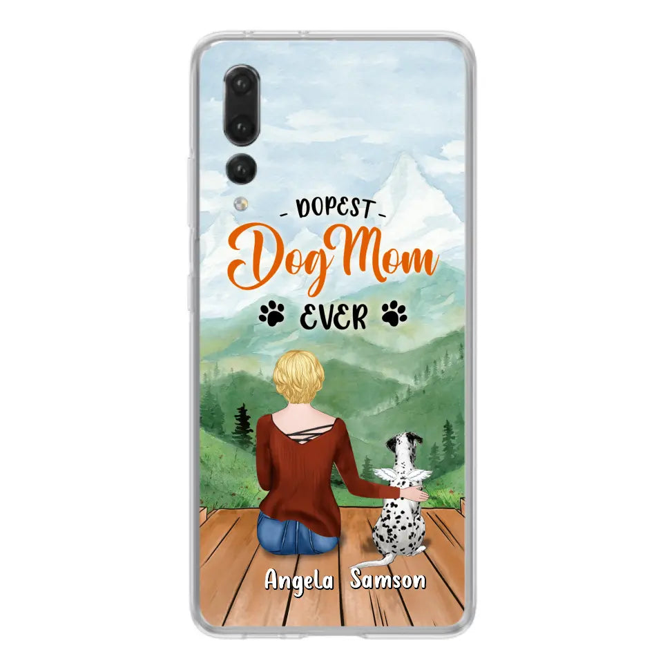 Personalized Dog Mom Phone Case - Up to 5 Dogs - Gift Idea For Dog Lovers - Dopest Dog Mom Ever - Case For Huawei/Xiaomi/Oppo