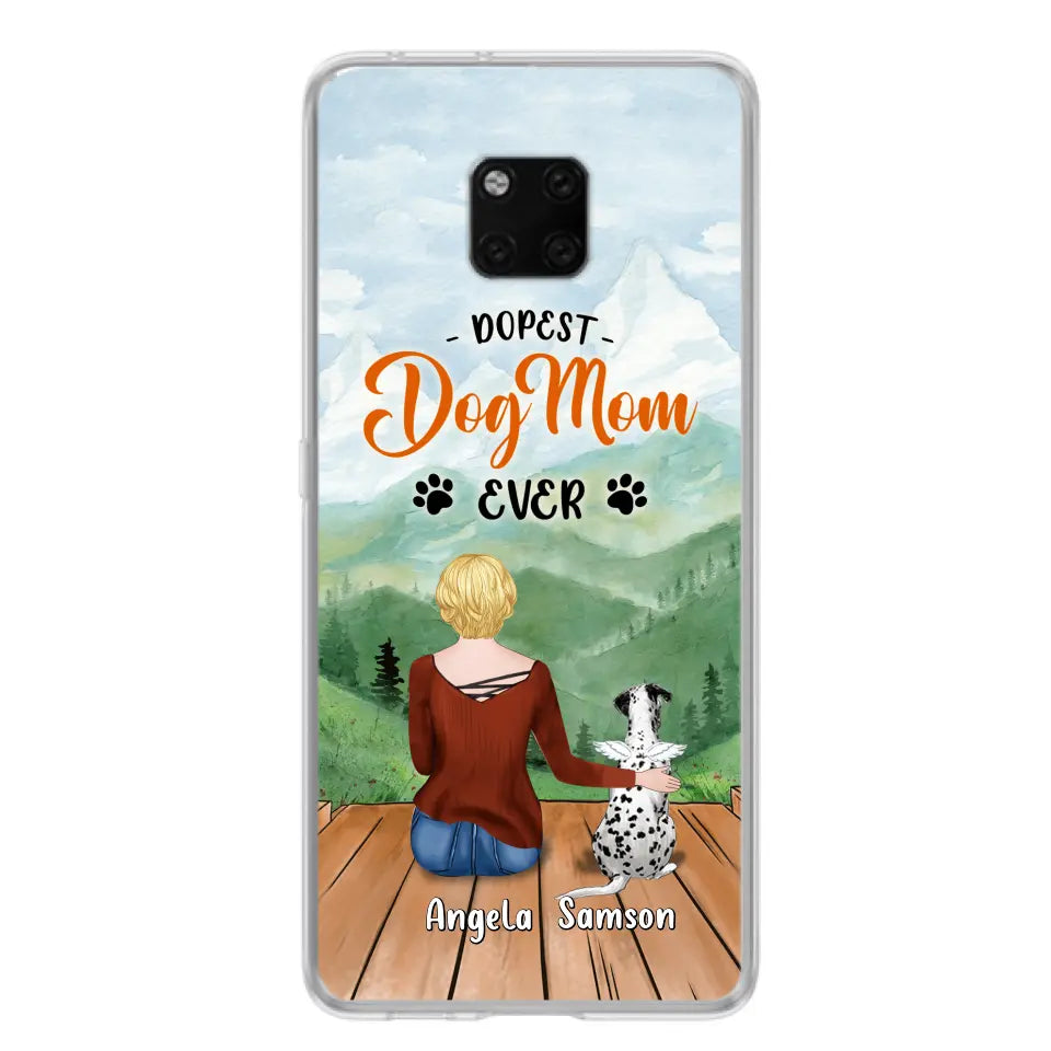 Personalized Dog Mom Phone Case - Up to 5 Dogs - Gift Idea For Dog Lovers - Dopest Dog Mom Ever - Case For Huawei/Xiaomi/Oppo