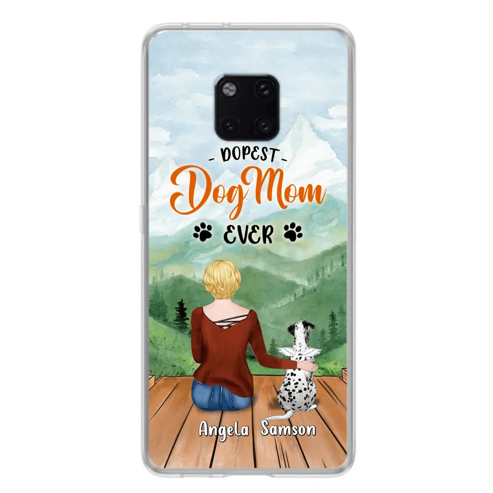Personalized Dog Mom Phone Case - Up to 5 Dogs - Gift Idea For Dog Lovers - Dopest Dog Mom Ever - Case For Huawei/Xiaomi/Oppo