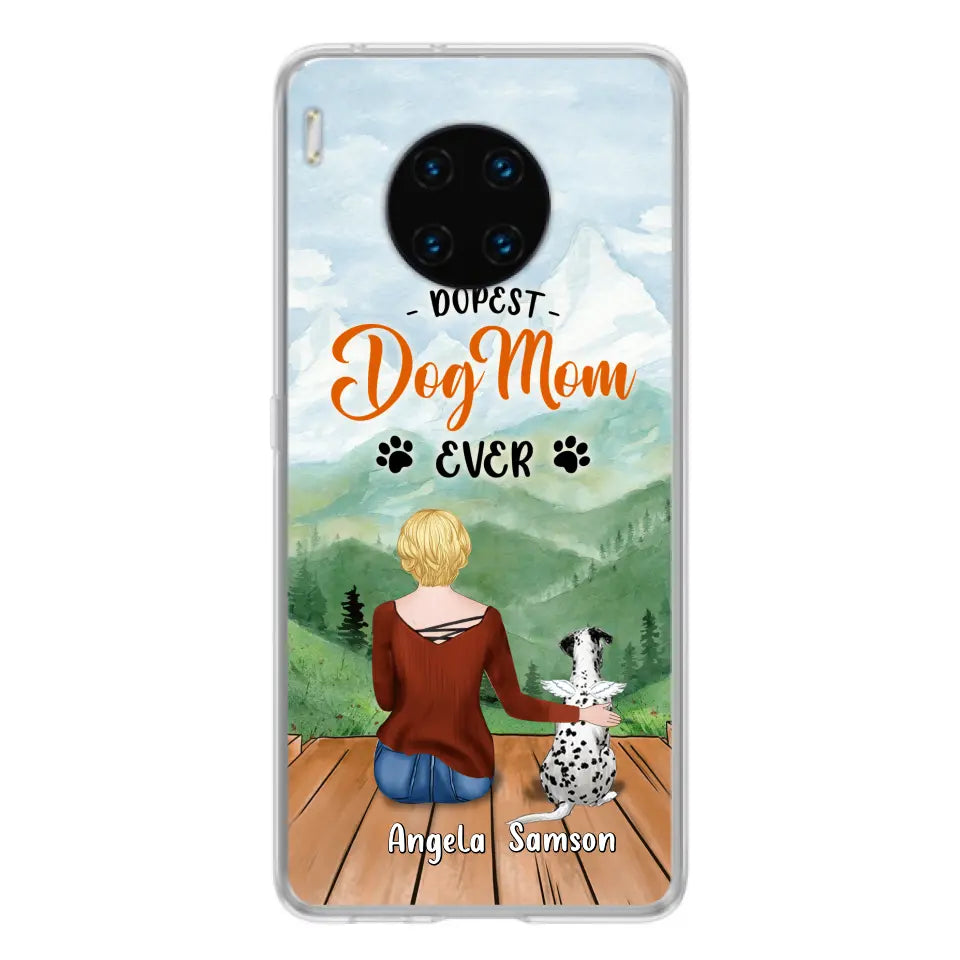Personalized Dog Mom Phone Case - Up to 5 Dogs - Gift Idea For Dog Lovers - Dopest Dog Mom Ever - Case For Huawei/Xiaomi/Oppo